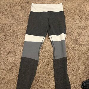 Colorblock Leggings - Black, White, Gray